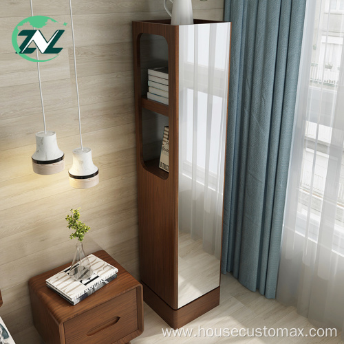 Full-length Mirror Dressing Cabinet Wooden Standing Wardrobe